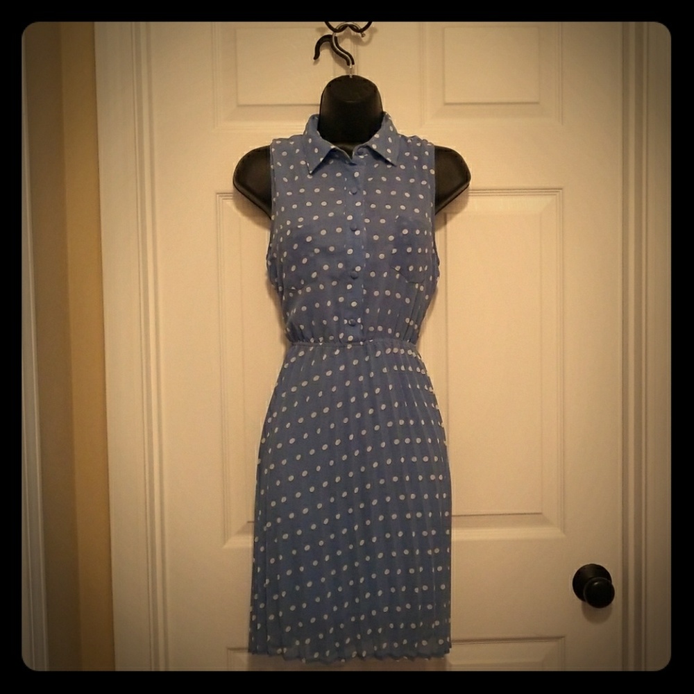 Blue pollka dot dress
